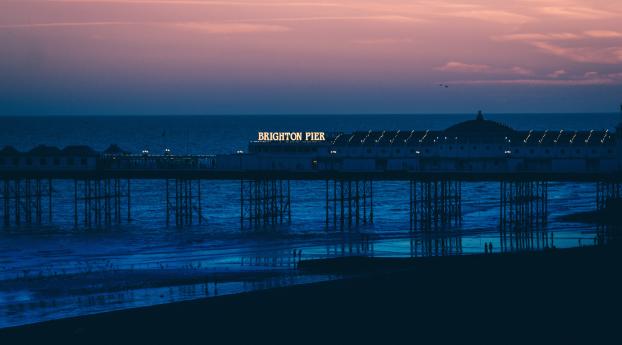 brighton, pier, beach Wallpaper 2048x2048 Resolution