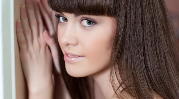 brunette, green-eyed, face Wallpaper 1080x2256 Resolution