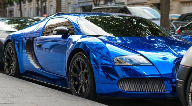 bugatti, style, blue Wallpaper 3840x2400 Resolution