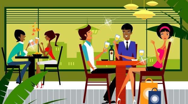 cafe, people, food Wallpaper 1920x1080 Resolution