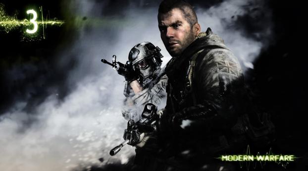 Call Of Duty Modern Warfare 3, Soldiers, Scar Wallpaper 1200x480 Resolution