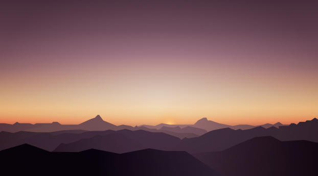 Calm Sunset Mountains Wallpaper