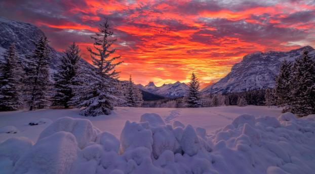 Canadian Rockies Dramatic Sunset Wallpaper 1668x2224 Resolution