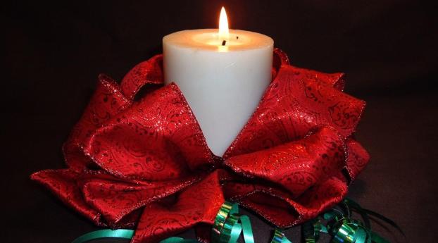 candle, ribbons, bows Wallpaper 1280x2120 Resolution
