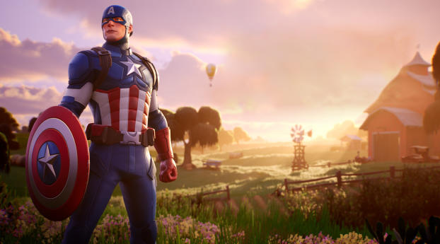 Captain America Fortnite Wallpaper 1024x600 Resolution