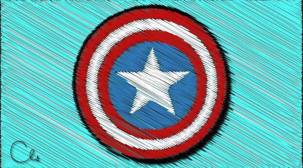 Captain America Logo Digital Wallpaper