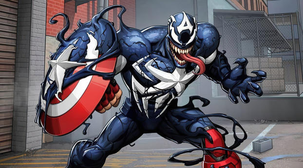 Captain America x Venom Wallpaper 1920x2160 Resolution