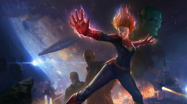 Captain Marvel Angry Wallpaper 1280x2120 Resolution