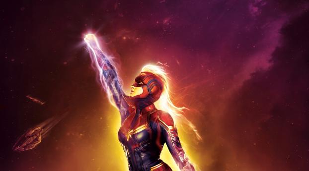 Captain Marvel IMAX Poster Wallpaper 1080x2240 Resolution
