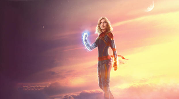 Captain Marvel Teaser Poster Art Wallpaper 1080x2310 Resolution