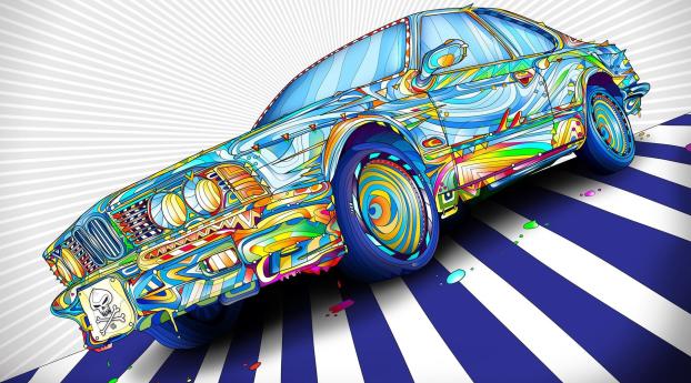 car, colorful, graphic Wallpaper