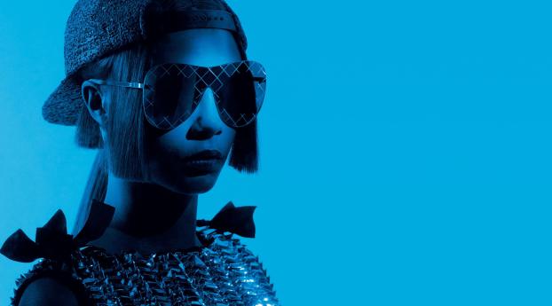 Cara Delevingne Chanel Eyewear Photoshoot Wallpaper 1080x2400 Resolution