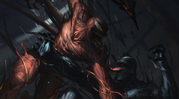 Carnage vs Venom Marvel Superhero Wallpaper 1440x3100 Resolution