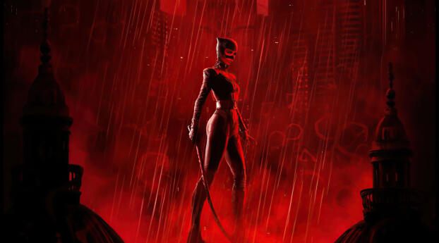 Catwoman in The Batman Movie Wallpaper 1536x2152 Resolution