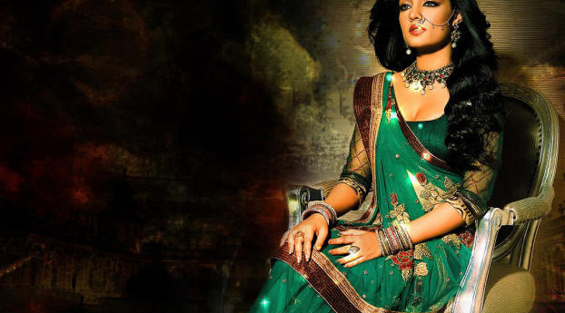 Celina Jaitly In Green Saree HD Pics Wallpaper 800x6002 Resolution