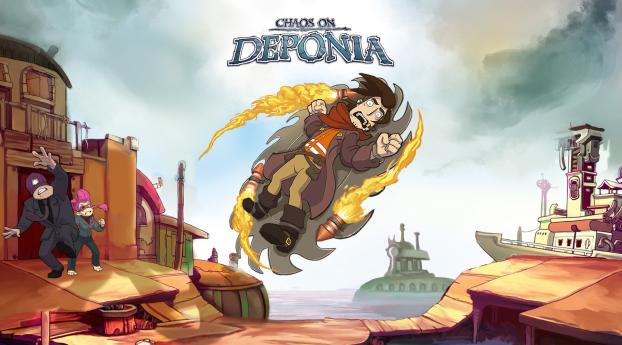 Chaos on Deponia Wallpaper 750x1334 Resolution
