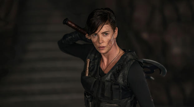 Charlize Theron in The Old Guard Wallpaper 7680x2160 Resolution