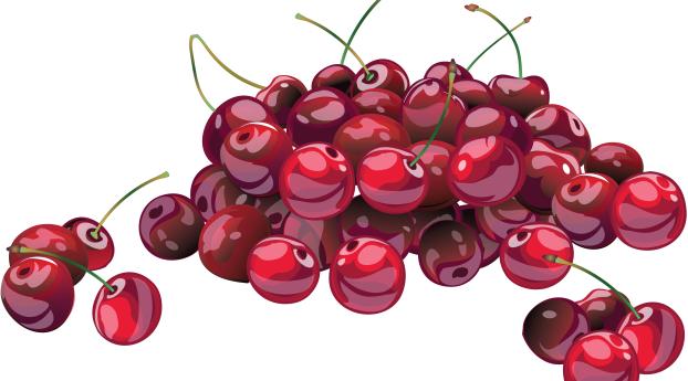 cherry, berry, drawing Wallpaper 2048x1024 Resolution