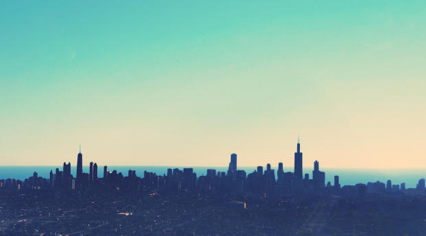 Chicago City Skyline Wallpaper 1440x2880 Resolution