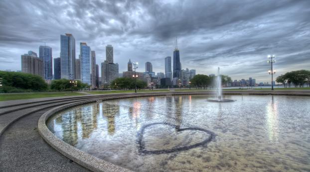 chicago, illinois, fountain Wallpaper 640x960 Resolution