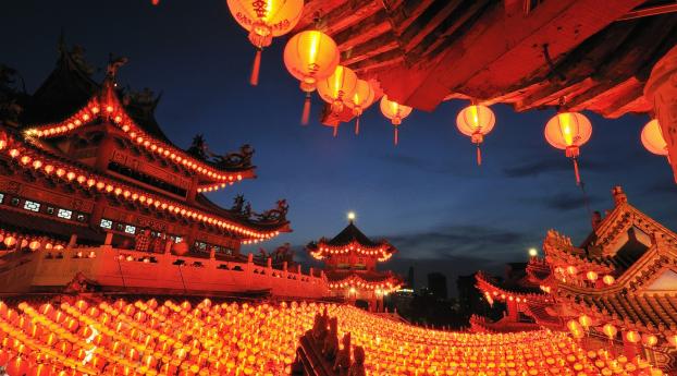 china, buildings, lanterns Wallpaper 1440x2560 Resolution
