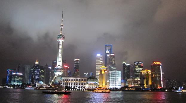 china, shanghai, night Wallpaper 720x1440 Resolution