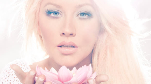 Christina Aguilera lotus wallpaper Wallpaper 1360x768 Resolution