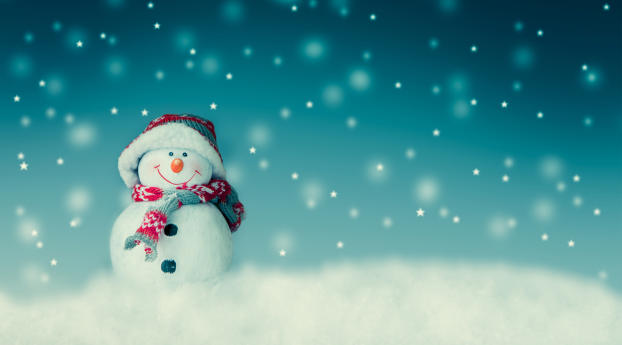 Christmas Cute Snowman Toy Wallpaper 1920x1080 Resolution