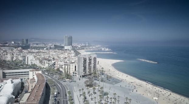 city, beach, ocean Wallpaper 1440x2960 Resolution