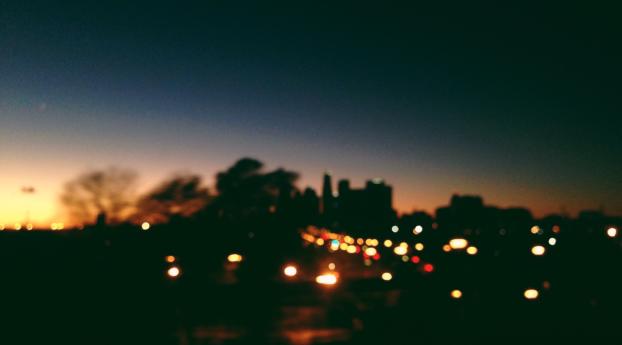 city, blur, glare Wallpaper 320x240 Resolution