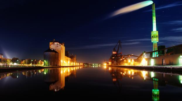 city, dock, port Wallpaper 1080x224 Resolution