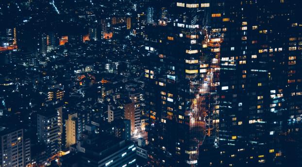 city lights, night, buildings Wallpaper 2048x1152 Resolution
