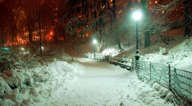 city, lights, snow Wallpaper 1080x1920 Resolution