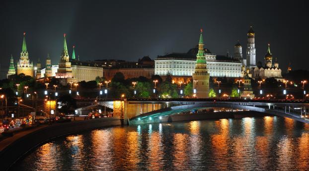 city​​, moscow, night Wallpaper 2560x1440 Resolution