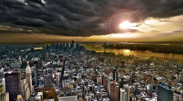 city​​, new york, sky Wallpaper 1280x720 Resolution