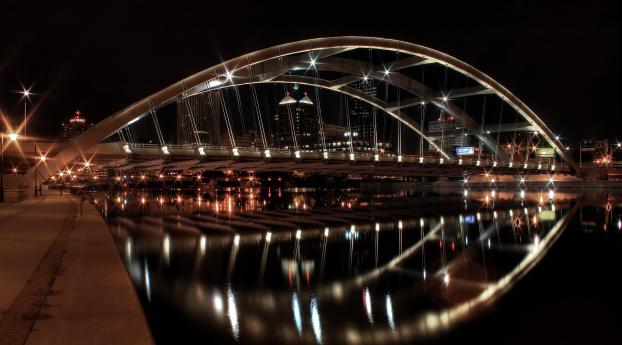 city​​, river, bridge Wallpaper