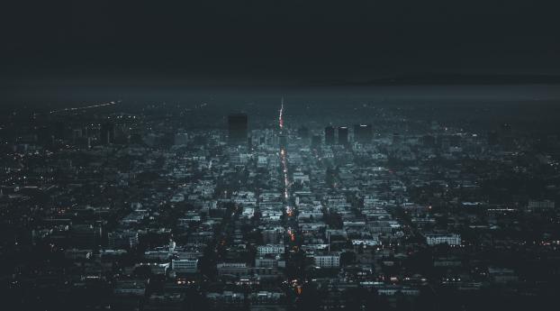 Cityscape Aerial View at Night Wallpaper 1280x1024 Resolution