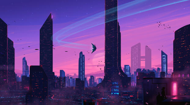 Cityscape Futuristic Skyscraper Wallpaper 1080x2300 Resolution
