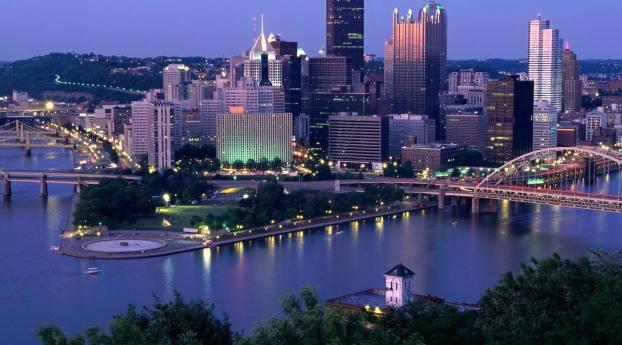 cityscapes, skyscrapers, pittsburgh Wallpaper 1360x768 Resolution