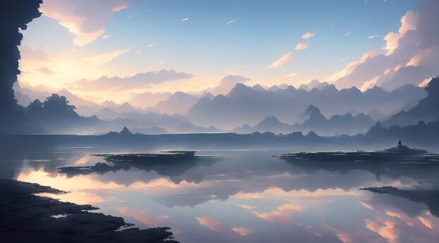 Cloud Covered Sky Reflection on water Wallpaper 2160x3840 Resolution