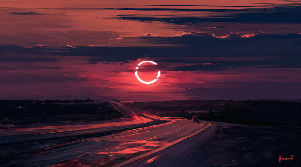 Cloud Eclipse Evening Moon Wallpaper