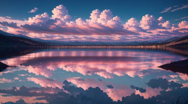 Cloud Reflection 4K Landscape River Wallpaper