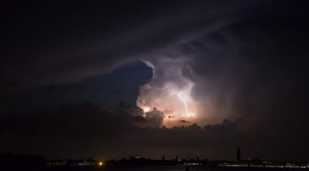 clouds, thunderstorm, overcast Wallpaper 1366x768 Resolution