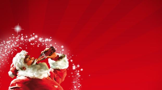 coca-cola, new year, santa claus Wallpaper