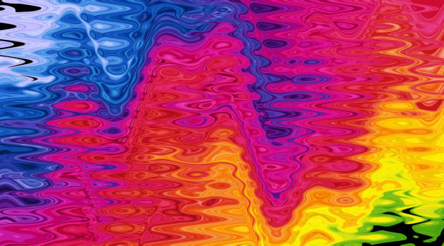 Colored Oil Reflection on Water Wallpaper 1440x3120 Resolution