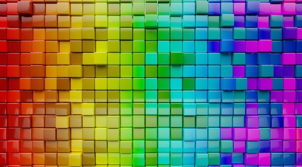 Colorful Cube Pattern Wallpaper 480x800 Resolution