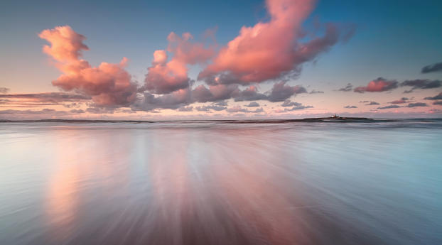 Colorful Sea Sky Clouds Wallpaper 1440x2960 Resolution