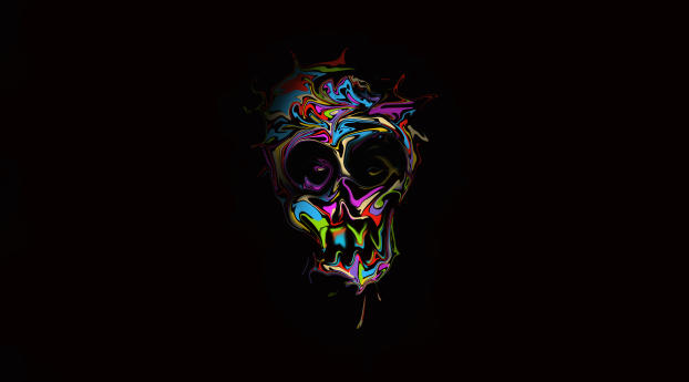 Colorful Skull Art Wallpaper 1366x768 Resolution