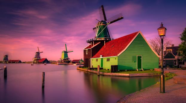 Colorful Village Home Netherlands Wallpaper
