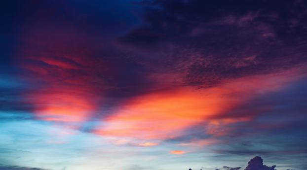 Colourful Clouds Artistic Sunset And Mountains Wallpaper 1440x2560 Resolution